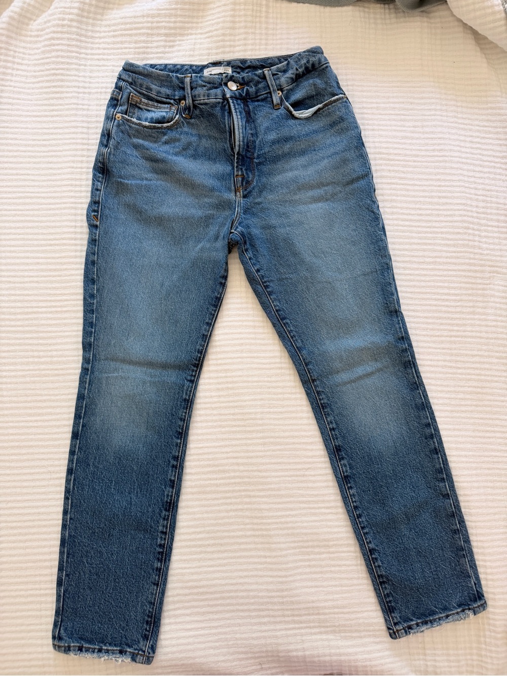 Good American High-Rise Straight Leg Women's Denim Jeans - Medium Wash